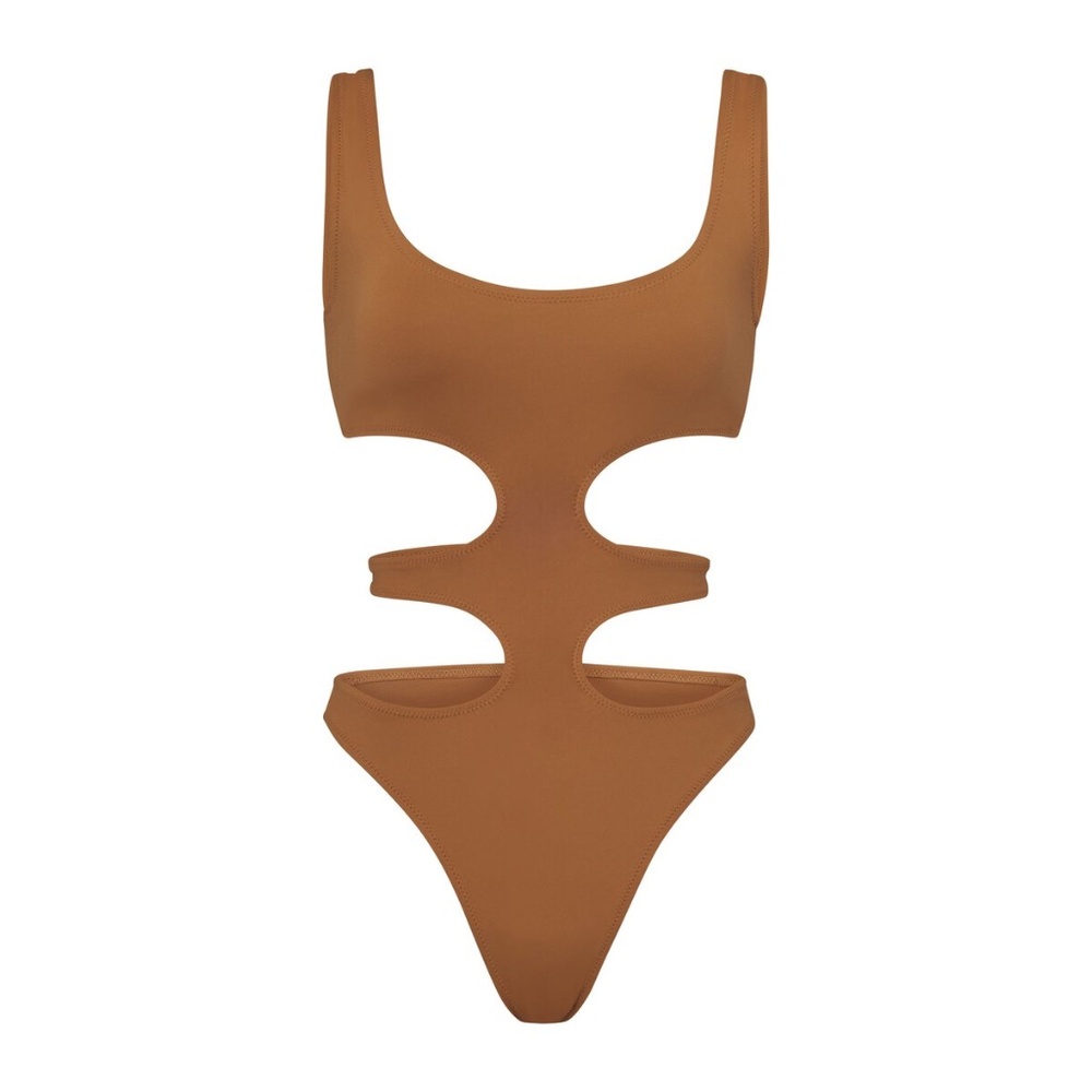 SKIMS SWIM TANK MONOKINI - ALMOND